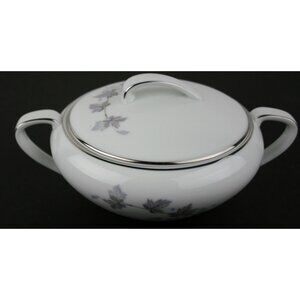 Noritake Silver Palace Fine Bone China Sugar Bowl With Lid Elegant Floral Design